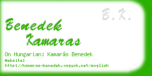 benedek kamaras business card